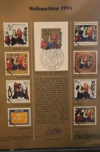 Deutschland, Künstler-Ersttagsblatt 1994: Weihnachten , MiNr 1770-71