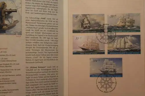 Deutschland 2005; Jahressammlung-ETB: Für die Jugend: Großsegler, Segelschiffe; MiNr. 2464-68; bitte lesen