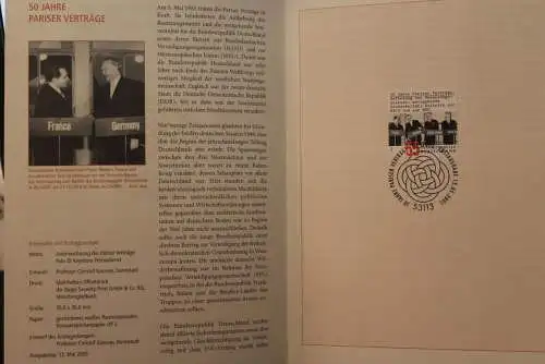 Deutschland 2005; Jahressammlung-ETB:  Pariser Verträge; Europa-Symphatieausgabe;  MiNr. 2459; bitte lesen