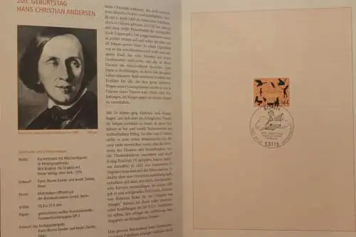 Deutschland 2005; Jahressammlung-ETB: Hans Christian Andersen; MiNr. 2453; bitte lesen