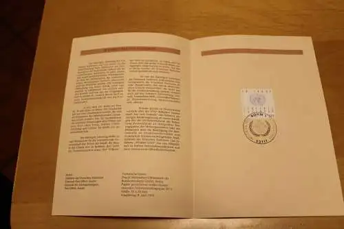 Deutschland 1995; Jahressammlung-ETB: 50 Jahre Vereinte Nationen, MiNr. 1804; bitte lesen