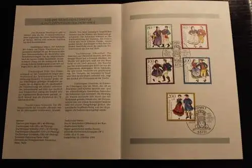 Deutschland 1993; Jahressammlung-ETB: Für die Wohlfahrtspflege: Deutsche Trachten (I), MiNr. 1696-1700, bitte lesen