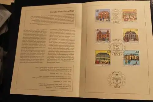 Deutschland 1991; Jahressammlung-ETB: Für die Wohlfahrtspflege: Postämter, Postgebäude, MiNr. 1563-68, bitte lesen