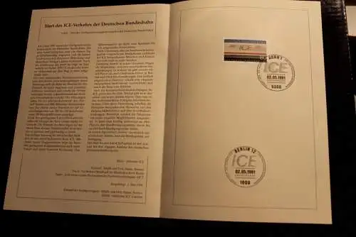 Deutschland 1991; Jahressammlung-ETB: ICE-Verkehr Deutsche Bundesbahn; Eisenbahn, MiNr. 1530, bitte lesen