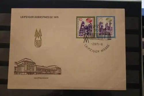 DDR  Leipziger Herbstmesse 1971; FDC-Motiv Hauptbahnhof