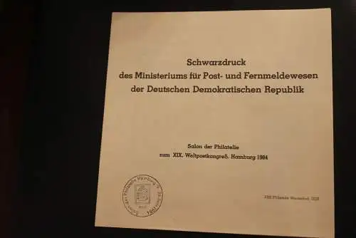 VIGNETTE; DDR Schwarzdruck Freimarken-Ausgabe Deutsches Reich 1 Mark von 1900, mit Umschlag