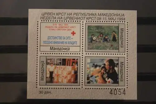 Mazedonien 1994, Block Rotes Kreuz, gezähnt, MNH