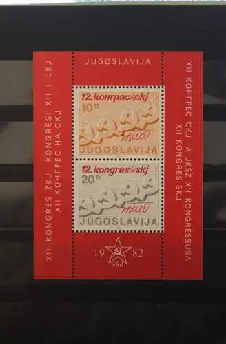 Jugoslawien 1982, Block 21; 12. Kongress; MNH