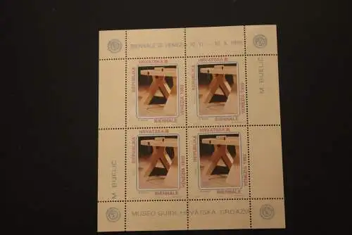 Kroatien 1993; Kleinbogen - Satz: Bienale Venedig; 3 Kleinbogen; MiNr. 243-45; MNH