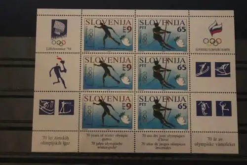 Slowenien, Slovenija 1994; Olympische Winterspiele Lillehammer '94; Kleinbogen MiNr. 76/77, MNH