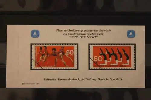 Vignette Farbsonderdruck Deutsche Sporthilfe aus MH 1990 "Für den Sport"