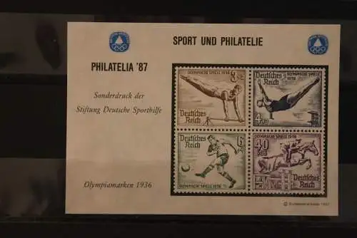 Vignette Farbsonderdruck Deutsche Sporthilfe aus MH 1987 "Für den Sport", Olympiamarken 1936