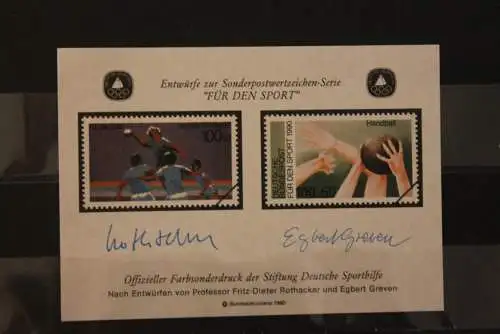 Vignette Farbsonderdruck Deutsche Sporthilfe aus MH 1990 "Für den Sport", Handball