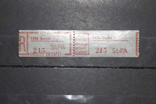 DDR; R-Zettel 1983, Einschreibe-Gebührenzettel, SbPA 1036 Berlin, **Z