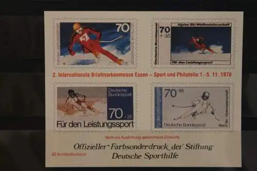 Vignette Farbsonderdruck Deutsche Sporthilfe 1978 "Für den Sport"; Messe Essen; Ski-WM