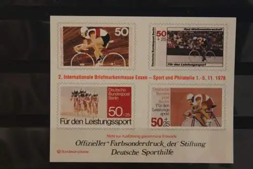 Vignette Farbsonderdruck Deutsche Sporthilfe 1978 "Für den Sport"; Messe Essen, Radfahren