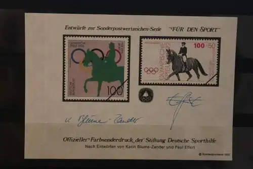 Vignette Farbsonderdruck Deutsche Sporthilfe aus MH 1992 "Für den Sport": Reiten;Olympische Spiele