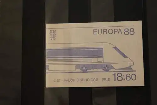 Schweden 1988, Markenheft,  MiNr. MH 133, Europa - Marken, CEPT, Eisenbahn, ESST