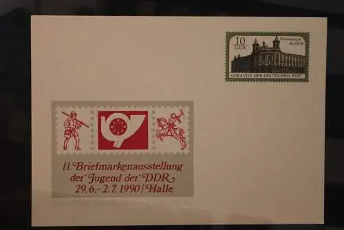 DDR 1986, Ganzsache 11. Briefmarkenausstellung der Jugend in Halle, MNH