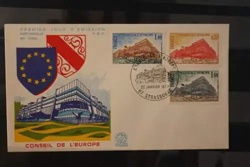 Frankreich, Dienstmarken Europarat 1977, MiNr. 20-22, FDC