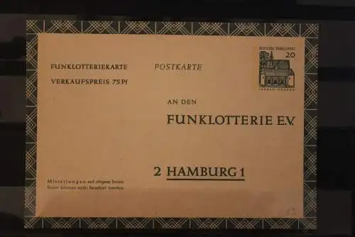 Deutschland, Ganzsache:Funklotterie-Postkarte; FP13, ungebraucht