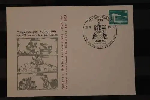 DDR 1989, Ganzsache mit Zudruck: Briefmarkenausstellung "DDR 89" Magdeburg