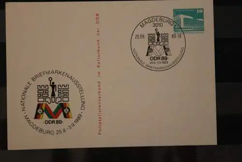 DDR 1989, Ganzsache mit Zudruck: Briefmarkenausstellung "DDR 89" Magdeburg