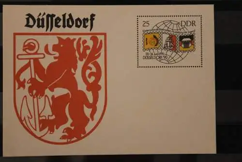 DDR 1990, Ganzsache P 106, Briefmarkenausstellung der Jugend, Düsseldorf