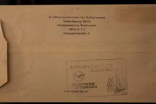 DDR 1957; Deutsche Lufthansa; Eröffnungsflug Berlin - Leipzig 16.6.57