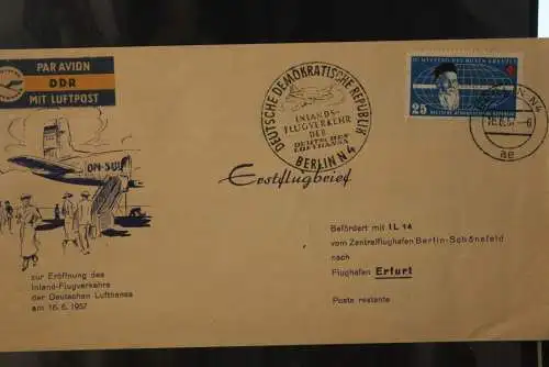 DDR 1957; Deutsche Lufthansa; Eröffnungsflug Berlin - Erfurt 16.6.57