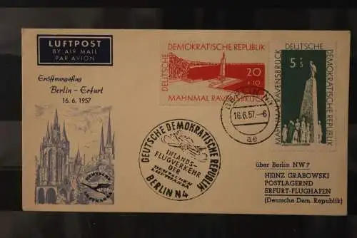 DDR 1957; Deutsche Lufthansa; Eröffnungsflug Berlin-Erfurt 16.6.1957