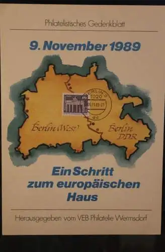 Deutschland Gedenkblatt: 9. November 1989 Berlin