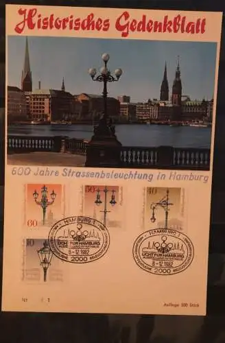 Deutschland 1982, Gedenkblatt: 600 Jahre Straßenbeleuchtung in Hamburg