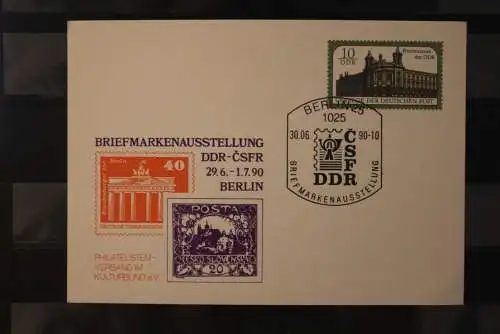 DDR 1990; Ganzsache Briefmarkenausstellung DDR-CSFR, SST