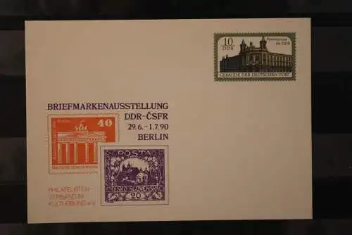 DDR 1990; Ganzsache Briefmarkenausstellung DDR-CSFR