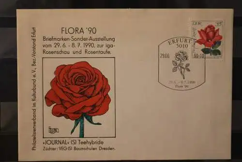 DDR 1990; FLORA '90 Erfurt, SST Rose