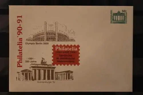 DDR 1990; Ganzsache; Philatelia 90, mit Zudruck, ungebraucht