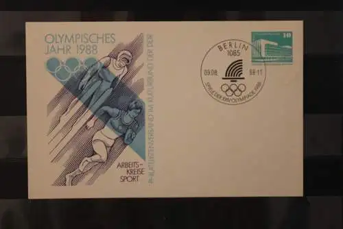 DDR 1988; Ganzsache Olympisches Jahr 1988, Sonderstempel