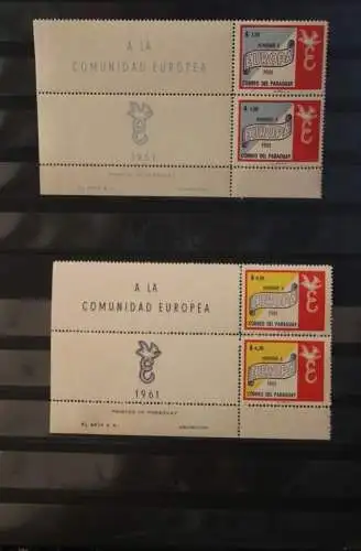 Paraguay 1961; EUROPA , CEPT Symphatieausgabe; MiNr 986-90, MNH; Paar, Eckrand