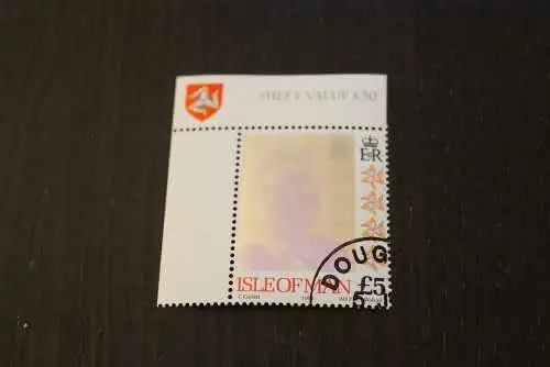 Hologrammmarke 1994, Isle of Man, Königin Elisabeth II; 5 Pfund; gestempelt