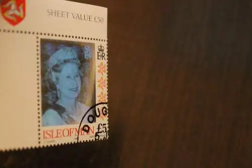 Hologrammmarke 1994, Isle of Man, Königin Elisabeth II; 5 Pfund; gestempelt