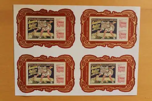 U.S.A. 2014; Blockausgabe alte Zirkusplakate, Zirkus Block 66 BB, MNH; 4rer-Block