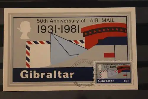 Gibraltar 1981, 3 Maximumkarten: 50 Jahre Air Mail