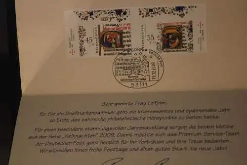 Deutschland 2009; Klappkarte der Deutsche Post, Weihnachten, mit Umschlag