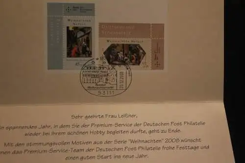 Deutschland 2008; Klappkarte der Deutsche Post, Weihnachten, mit Umschlag