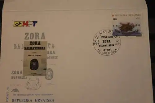 Kroatien 1994; Zora Dalmatinska FDC, MiNr 270