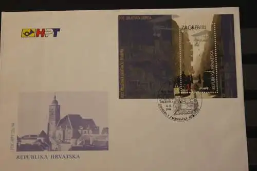 Kroatien 1994; 900 Jahre Bistum Zagreb, FDC, MiNr Block 10