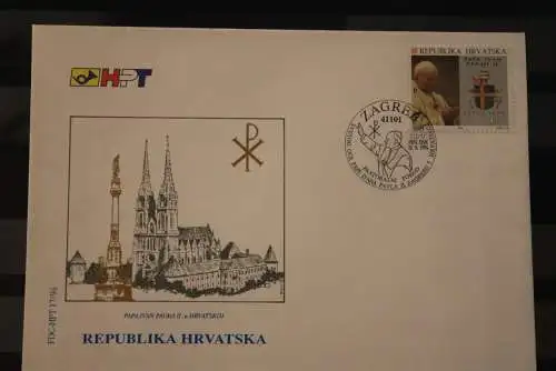 Kroatien 1994; Papstbesuch Johannes Paul II.,  FDC, MiNr 291