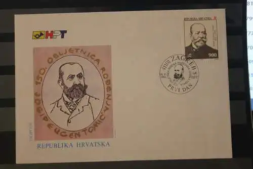 Kroatien 1993; Josip Tomica,  FDC, MiNr 259