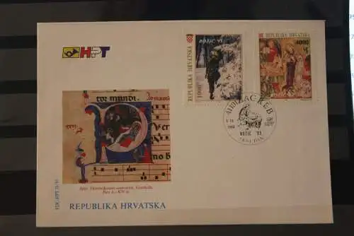 Kroatien 1993; Weihnachten,  FDC, MiNr 261/62